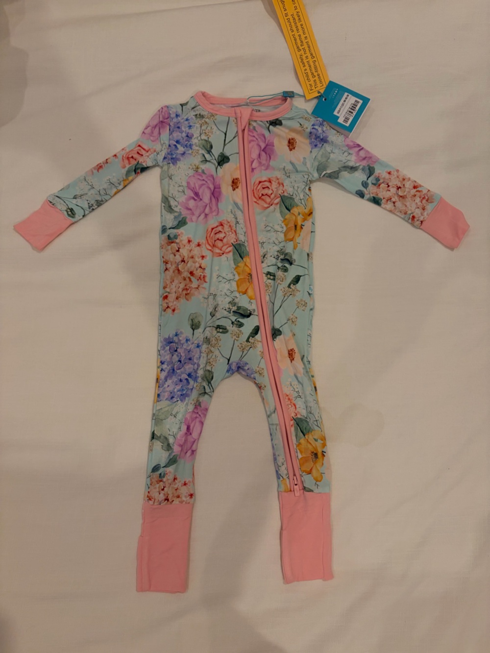 Posh Peanut Floral One-Piece in Pink and Aqua